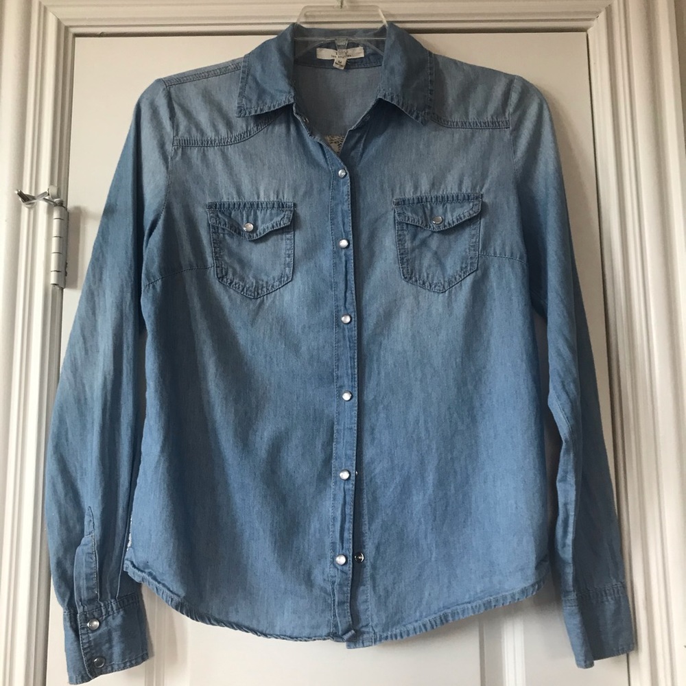Iris Los Angeles Lace Chambray Shirt - Picture 2 of 12